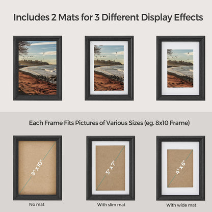 Set of 10 Collage Photo Frames, Two 8x10, Four 5x7, Four 4x6 Frames