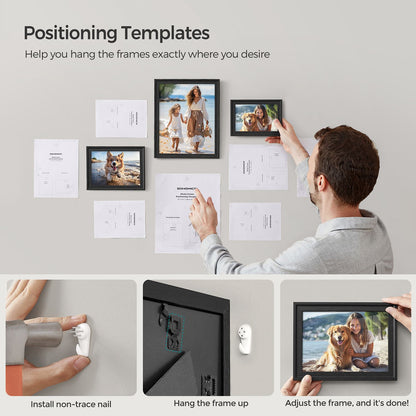 Set of 10 Collage Photo Frames, Two 8x10, Four 5x7, Four 4x6 Frames