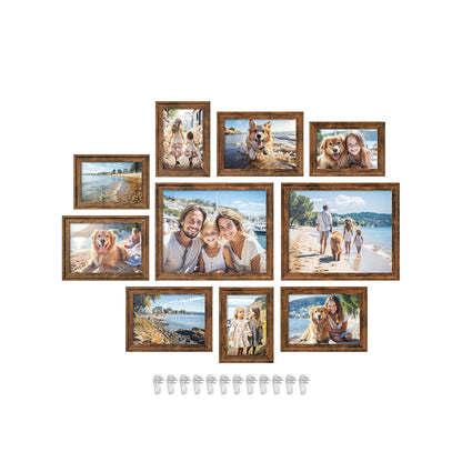 Set of 10 Collage Photo Frames, Two 8x10, Four 5x7, Four 4x6 Frames