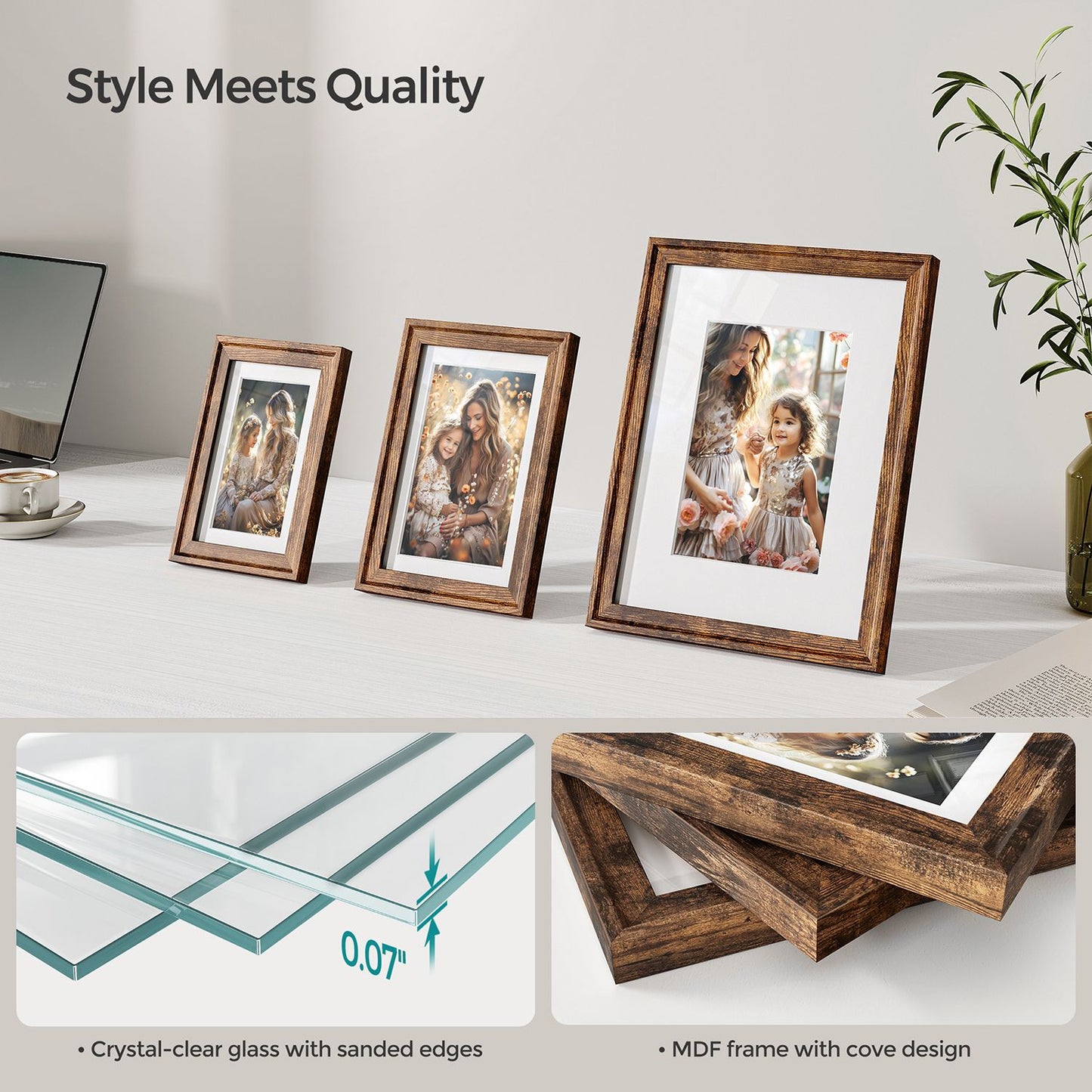 Set of 10 Collage Photo Frames, Two 8x10, Four 5x7, Four 4x6 Frames