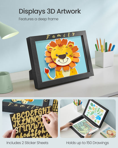 Kids Artwork Frame Changeable, A4, 8.5x11 Art Picture Frame Display for Room Decor