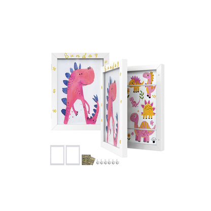 Kids Artwork Frames Changeable, Set of 2, A4, 8.5x11 Art Picture Frame Display for Room Decor