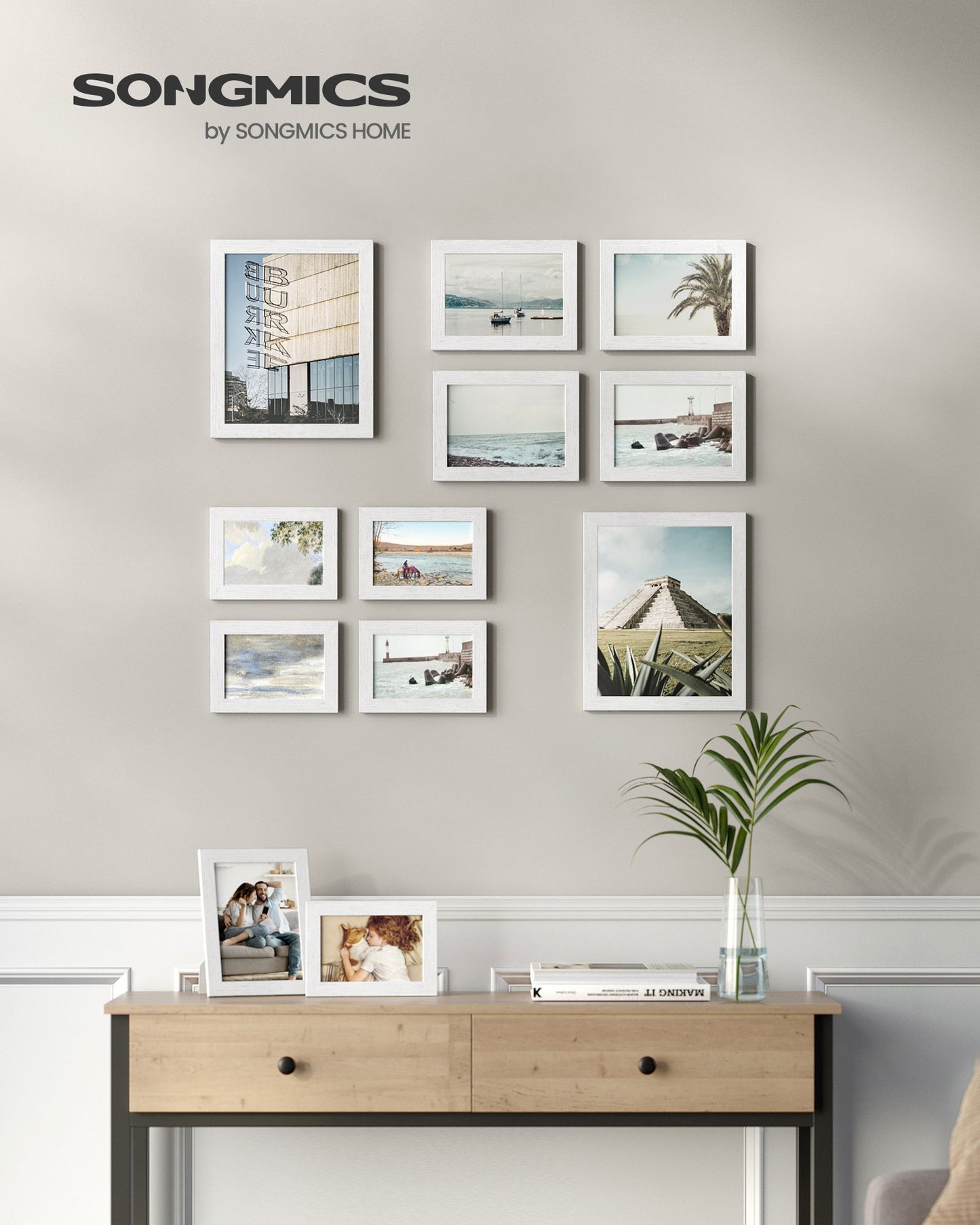 Collage Picture Frames Set of 10, Two 8x10, Four 5x7, Four 4x6