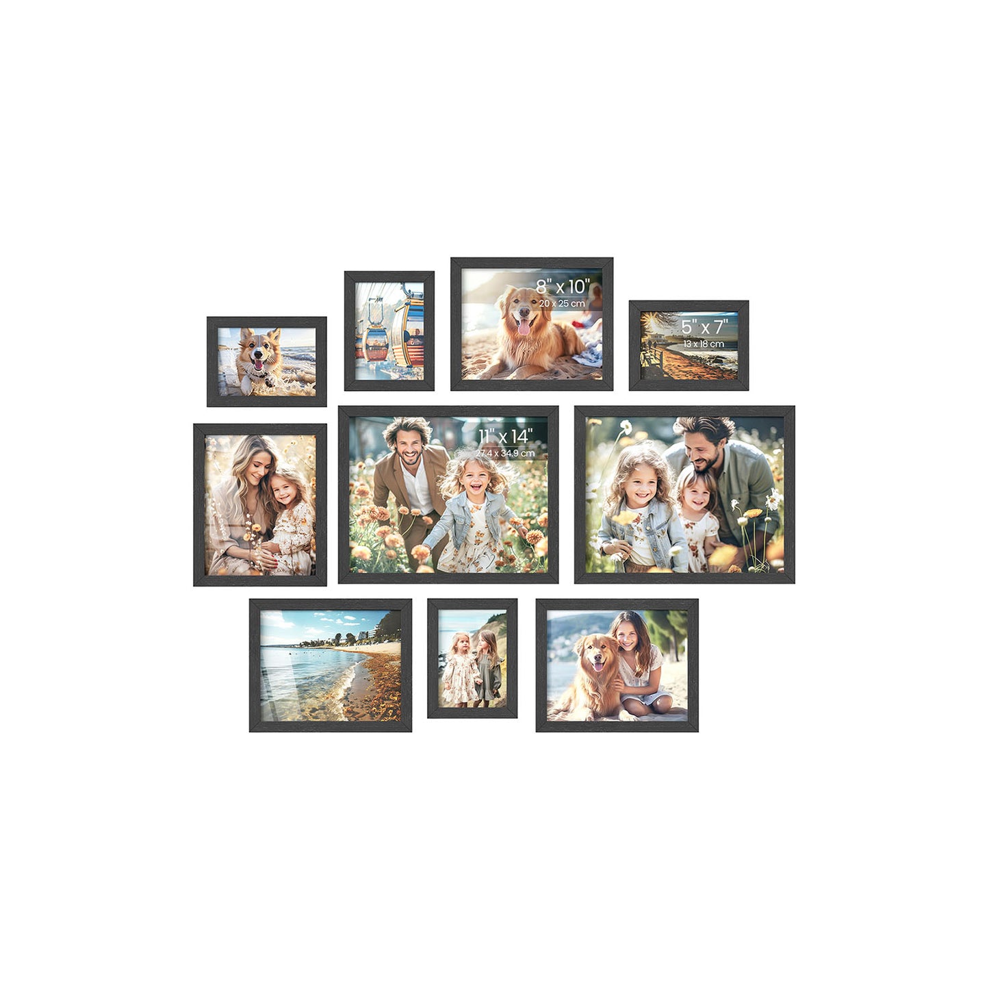 Collage Picture Frames Set of 10