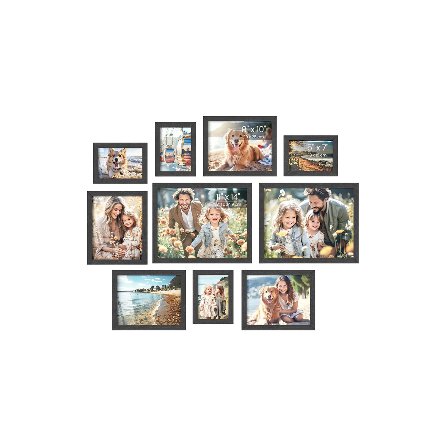 Collage Picture Frames Set of 10
