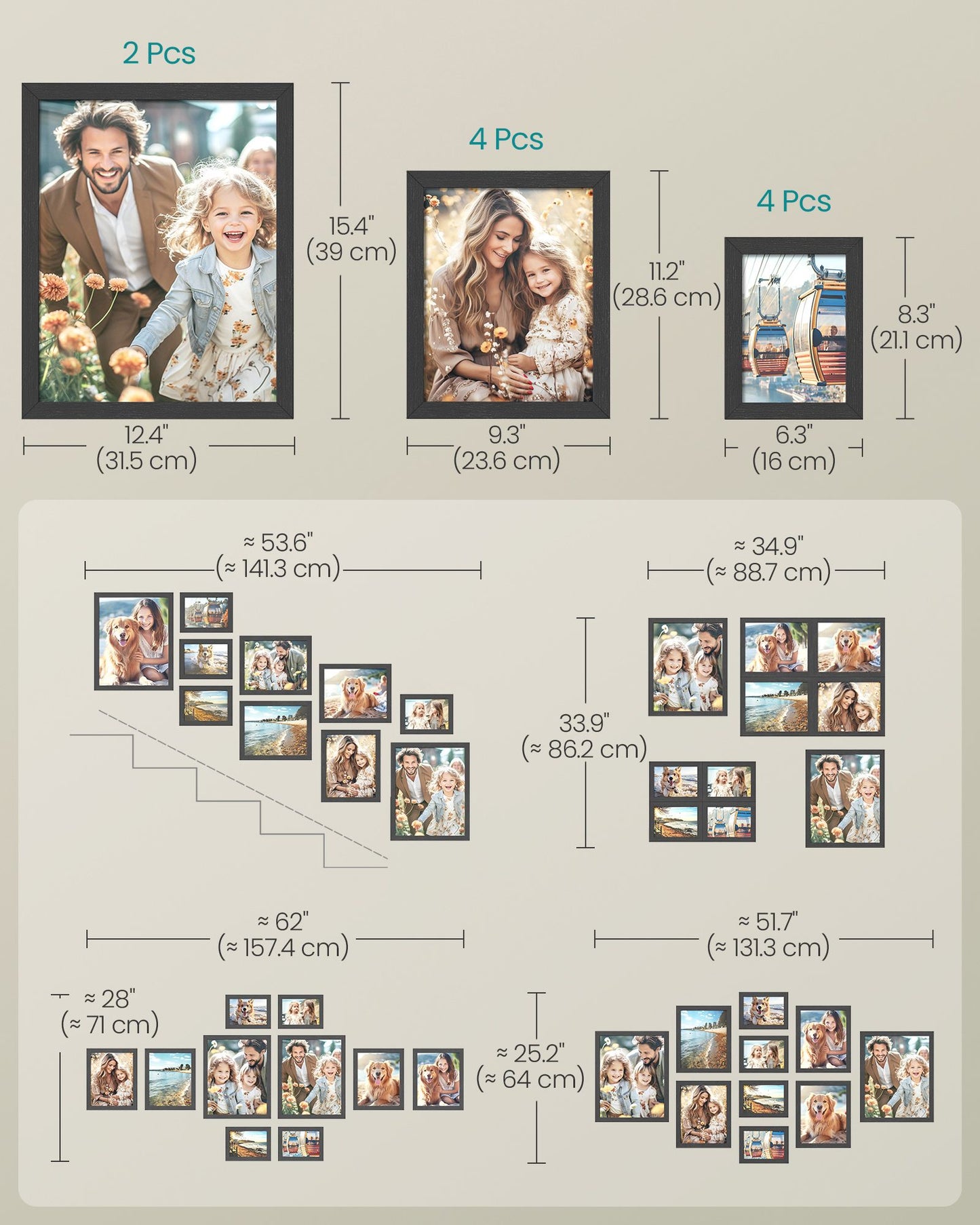 Collage Picture Frames Set of 10