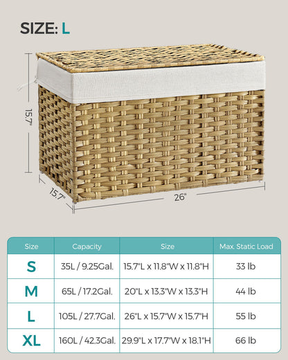 Storage Basket with Lid, 27.7 Gallon (105L)