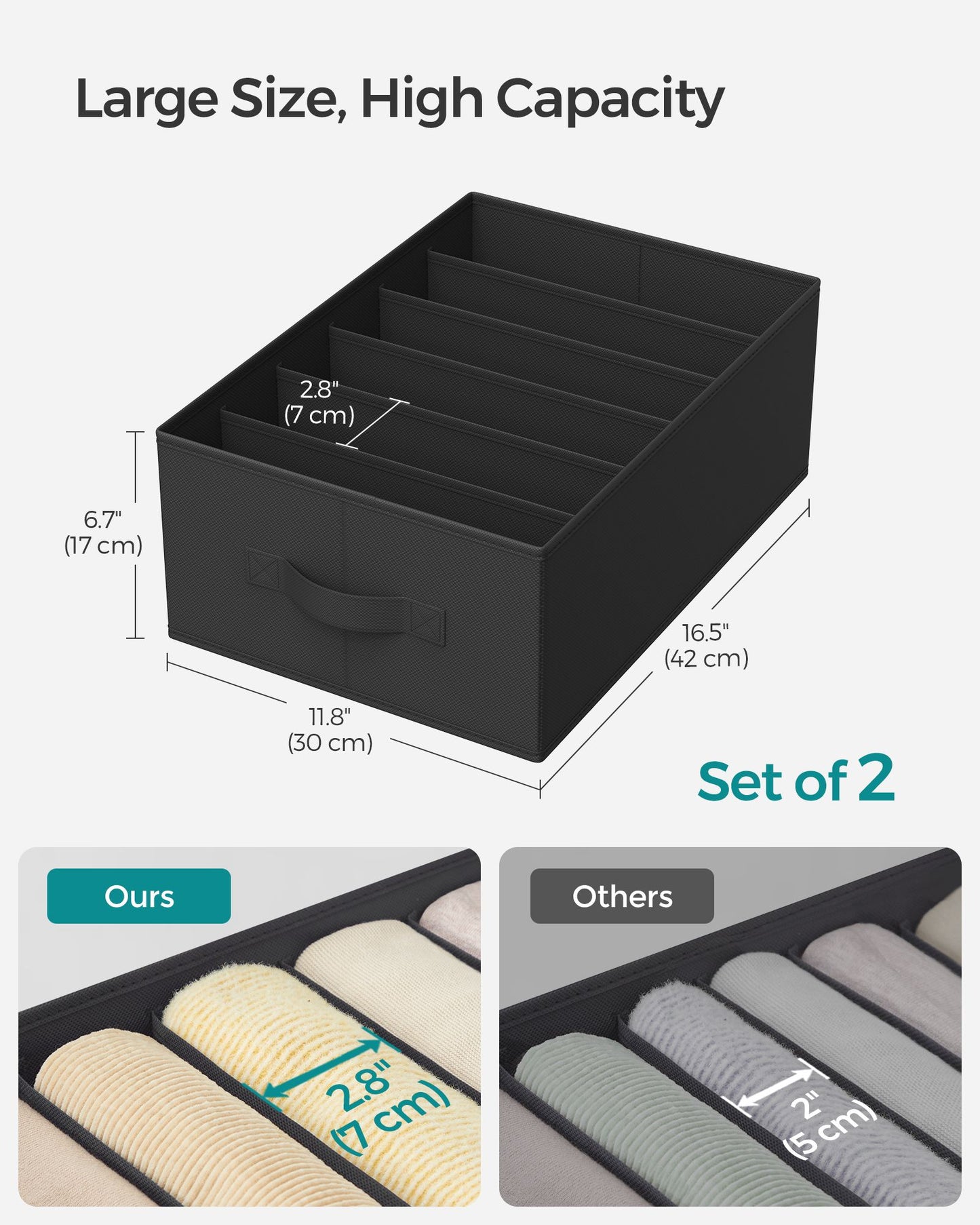 Set of 2 Large Size Wardrobe Clothes Organizers