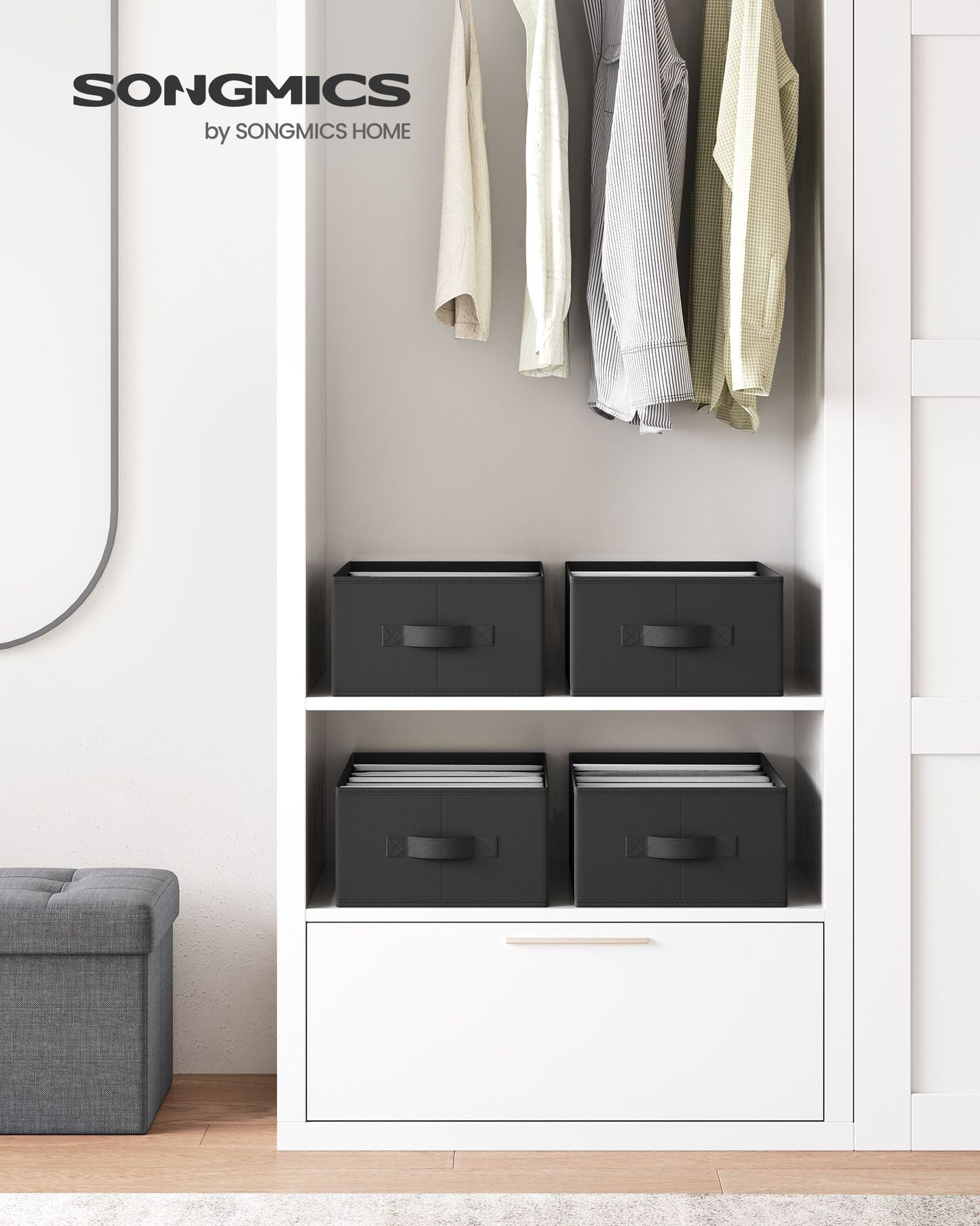 Set of 4 Large Size Wardrobe Clothes Organizers