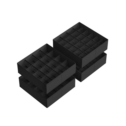 Set of 4 Closet Organizers for Underwear, 80 Cells - HWLEXTRA 