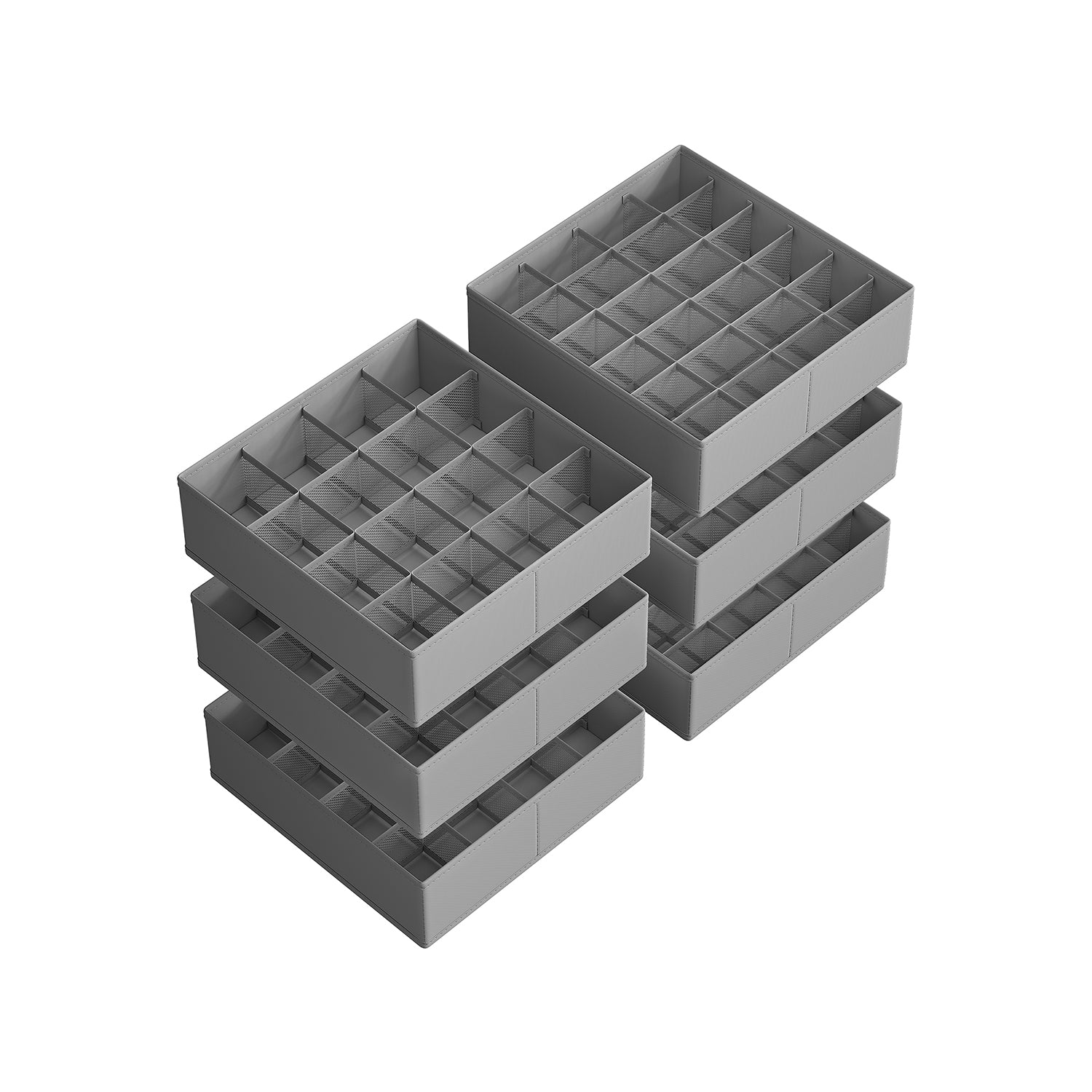 Set of 6 Closet Organizers for Underwear, 120 Cells