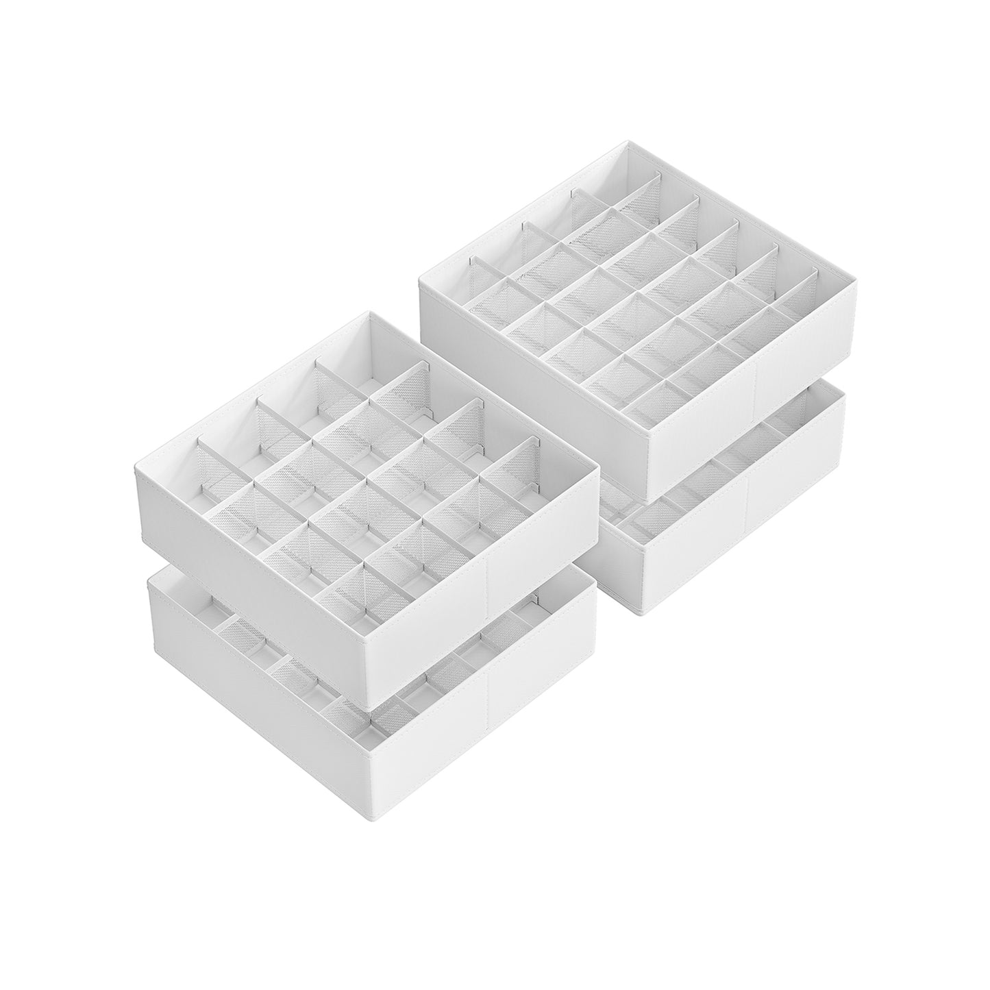 Set of 4 Closet Organizers for Underwear, 80 Cells - HWLEXTRA 