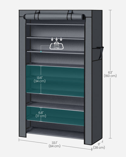 Gray Enclosed Shoe Rack