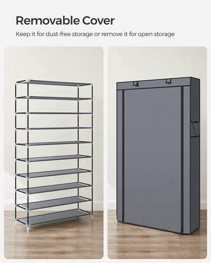 Gray Enclosed Shoe Rack