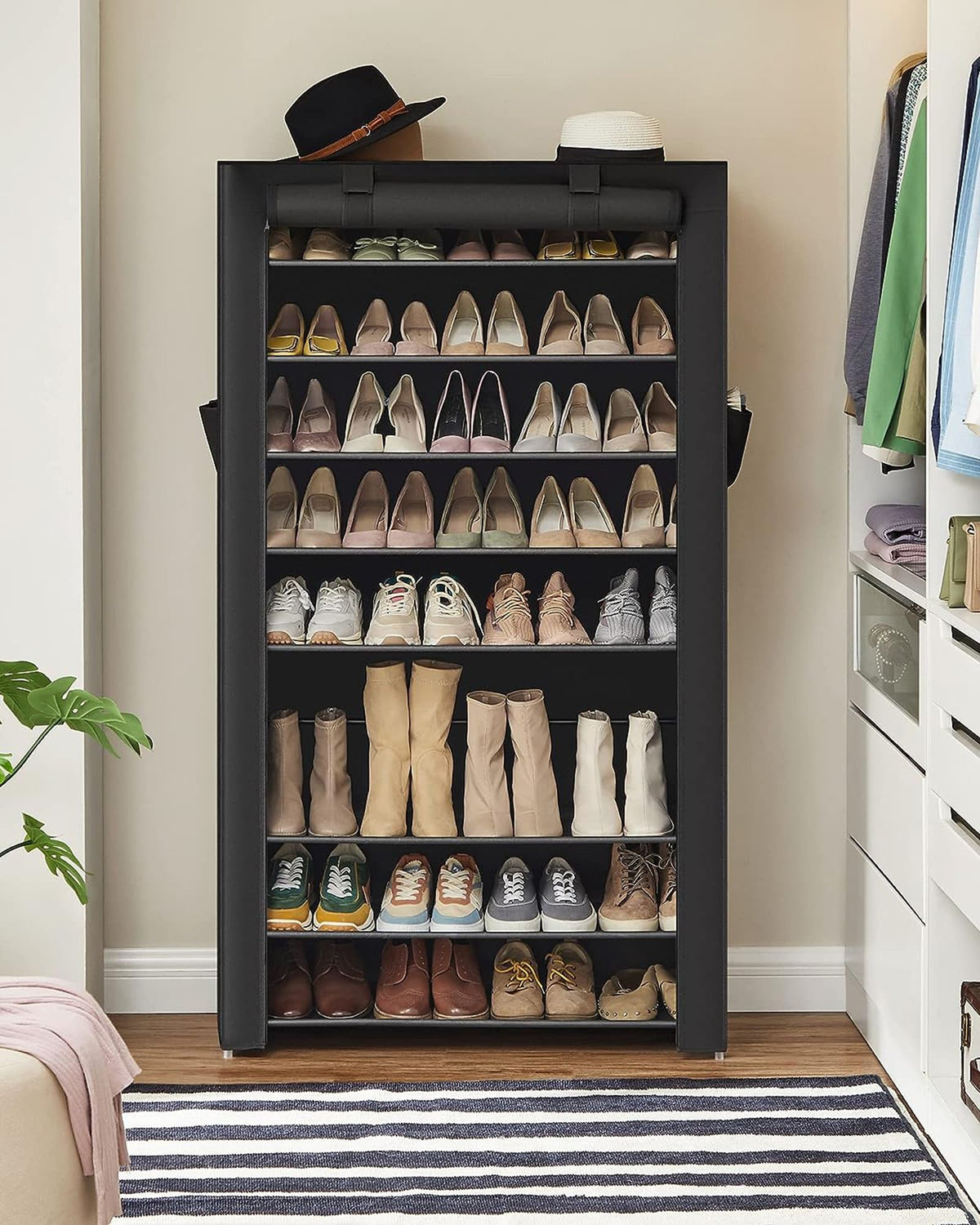 10-Tier Shoe Rack, 34.6 x 11 x 63 Inches, Holds up to 50 Pairs