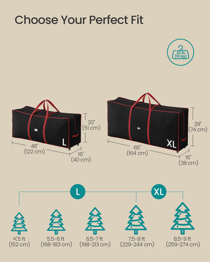 Christmas Tree Storage Bag with 1.6-Inch Wheels