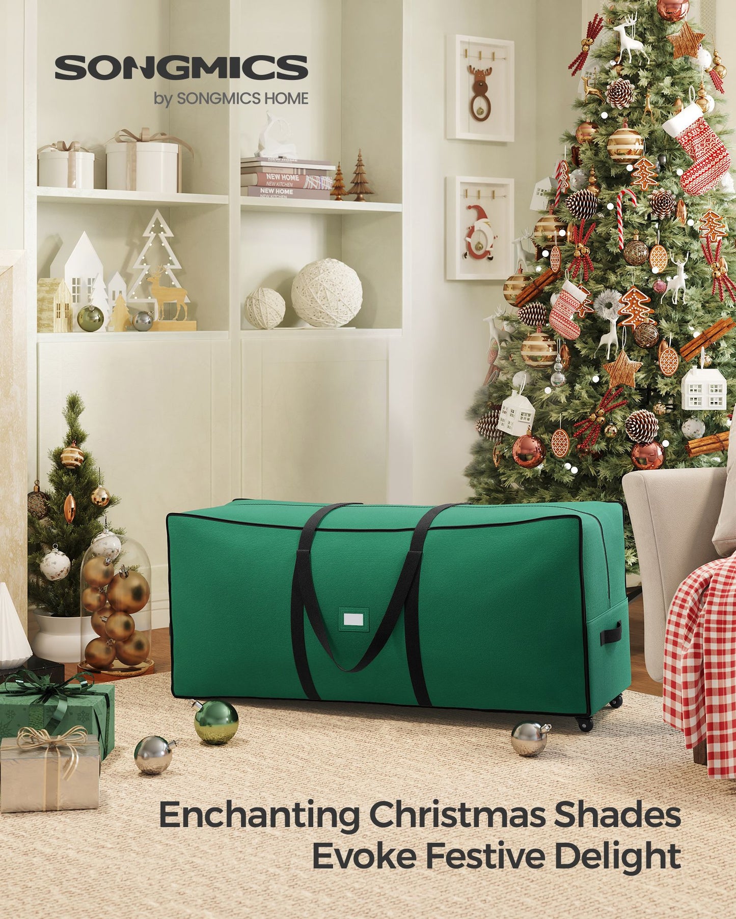 Christmas Tree Storage Bag with 1.6-Inch Wheels