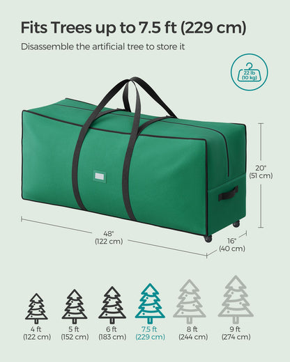 Christmas Tree Storage Bag with 1.6-Inch Wheels
