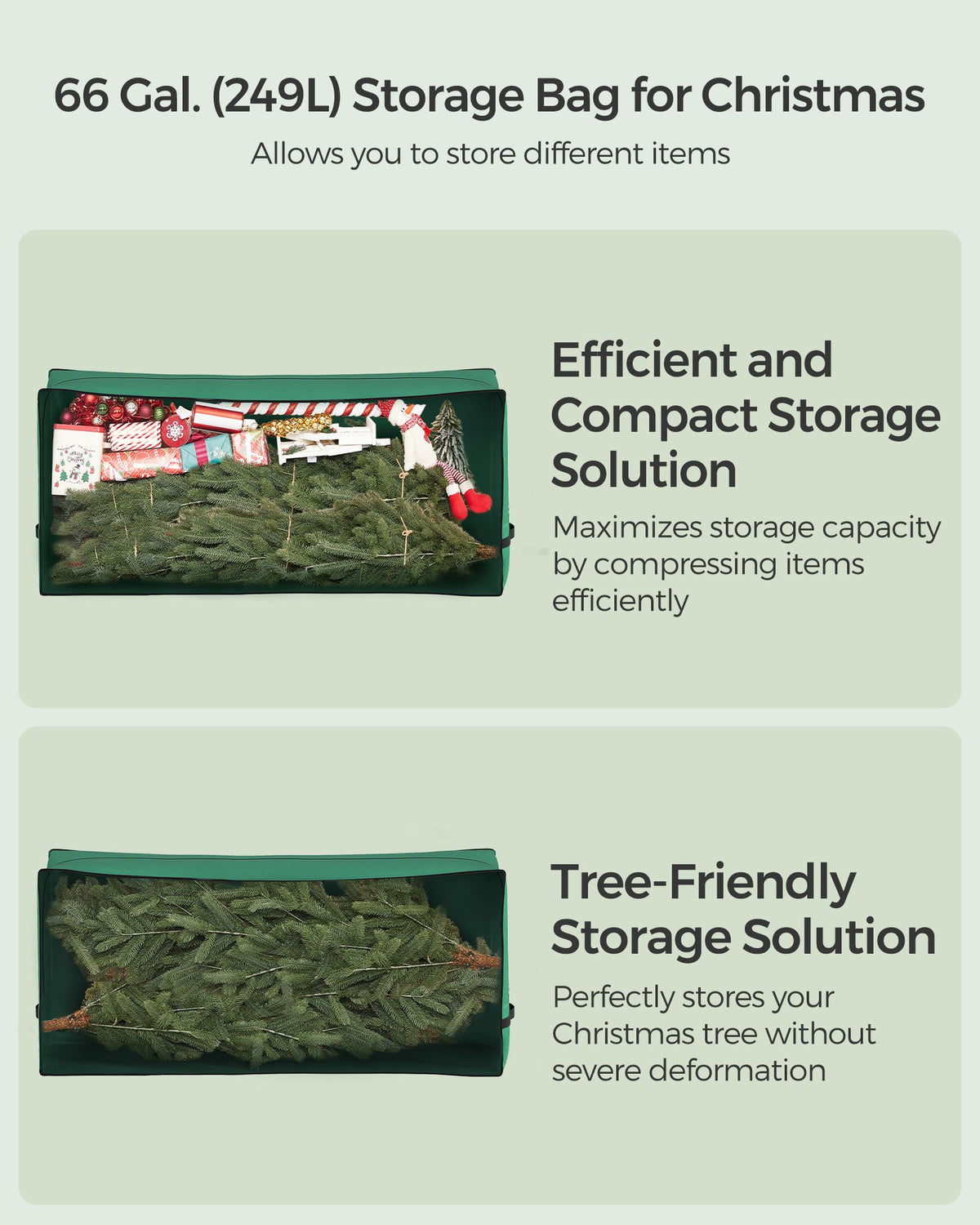 Christmas Tree Storage Bag with 1.6-Inch Wheels