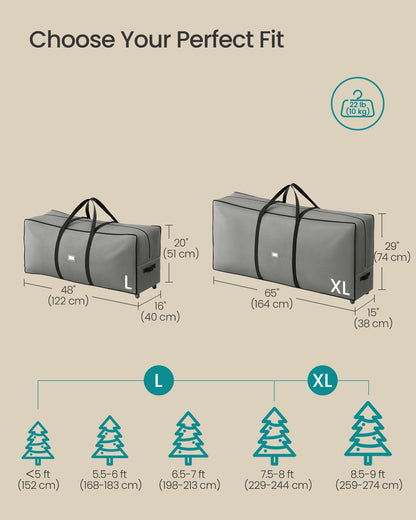 Christmas Tree Storage Bag with 1.6-Inch Wheels