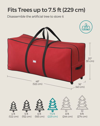 Christmas Tree Storage Bag with 1.6-Inch Wheels