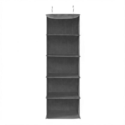 Set of 2 Foldable Hanging Closet Shelves, Wardrobe Storage Organisers with Metal Hooks - image 7