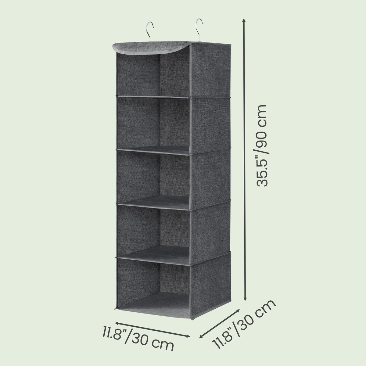 Set of 2 Foldable Hanging Closet Shelves, Wardrobe Storage Organisers with Metal Hooks - image 9