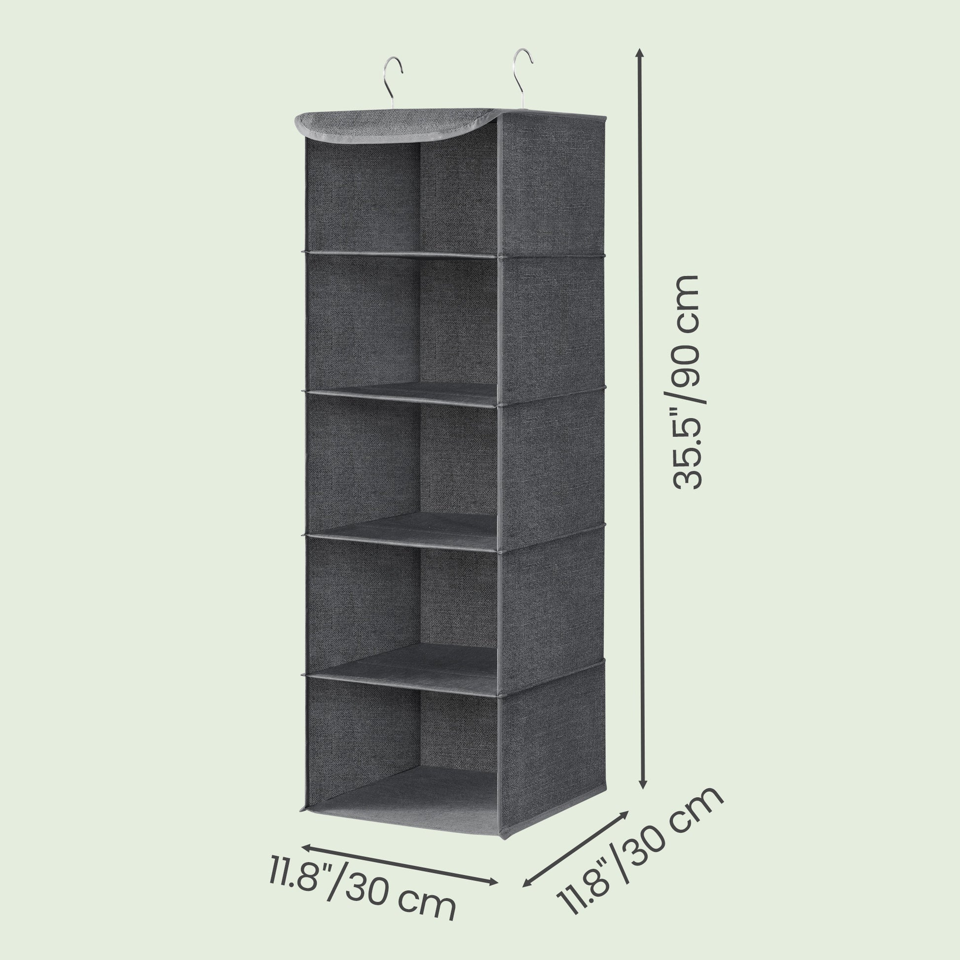 Set of 2 Foldable Hanging Closet Shelves, Wardrobe Storage Organisers with Metal Hooks - image 9