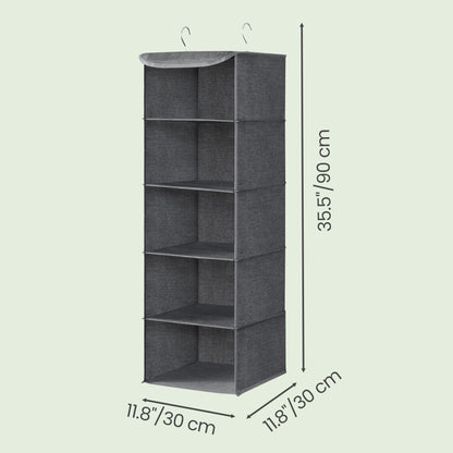 Set of 2 Foldable Hanging Closet Shelves, Wardrobe Storage Organisers with Metal Hooks - image 9