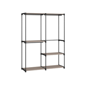 Freestanding Portable Closet with Shelves, Hanging Rods