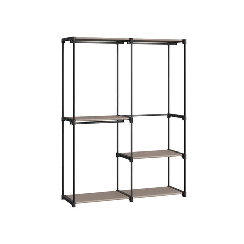 Freestanding Portable Closet with Shelves, Hanging Rods
