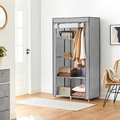 Grey Small Portable Closet with Metal Frame & Fabric Cover - image 3