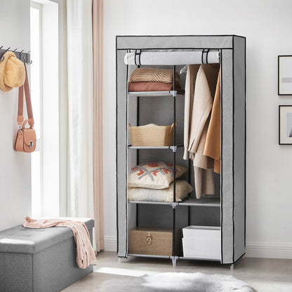 Grey Small Portable Closet with Metal Frame & Fabric Cover - image 5