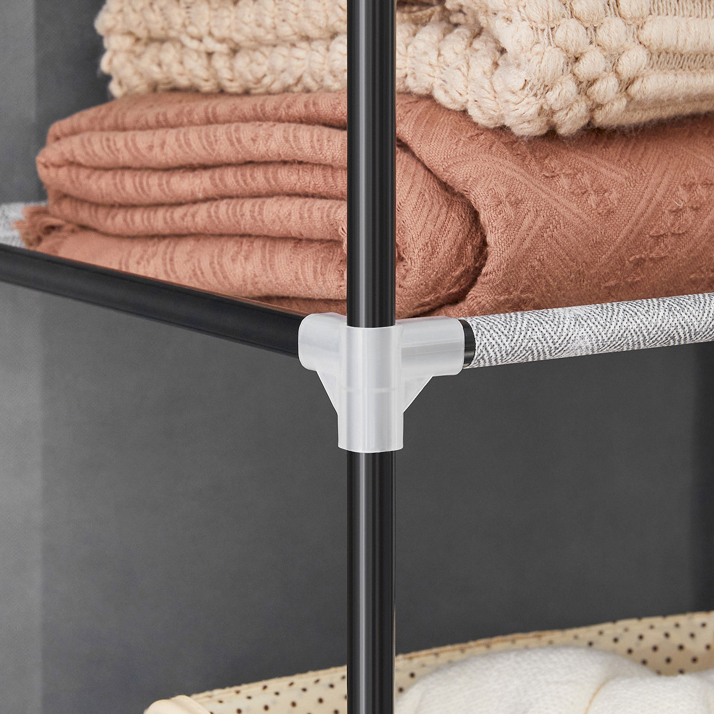Grey Small Portable Closet with Metal Frame & Fabric Cover - image 8