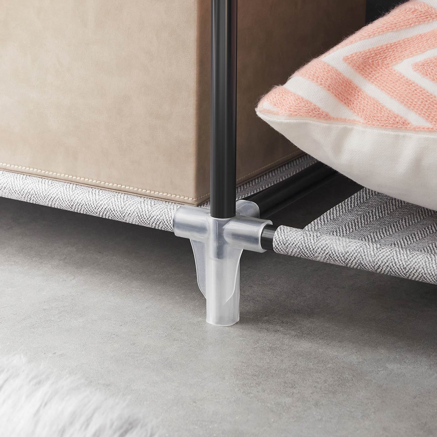 Grey Small Portable Closet with Metal Frame & Fabric Cover - image 9