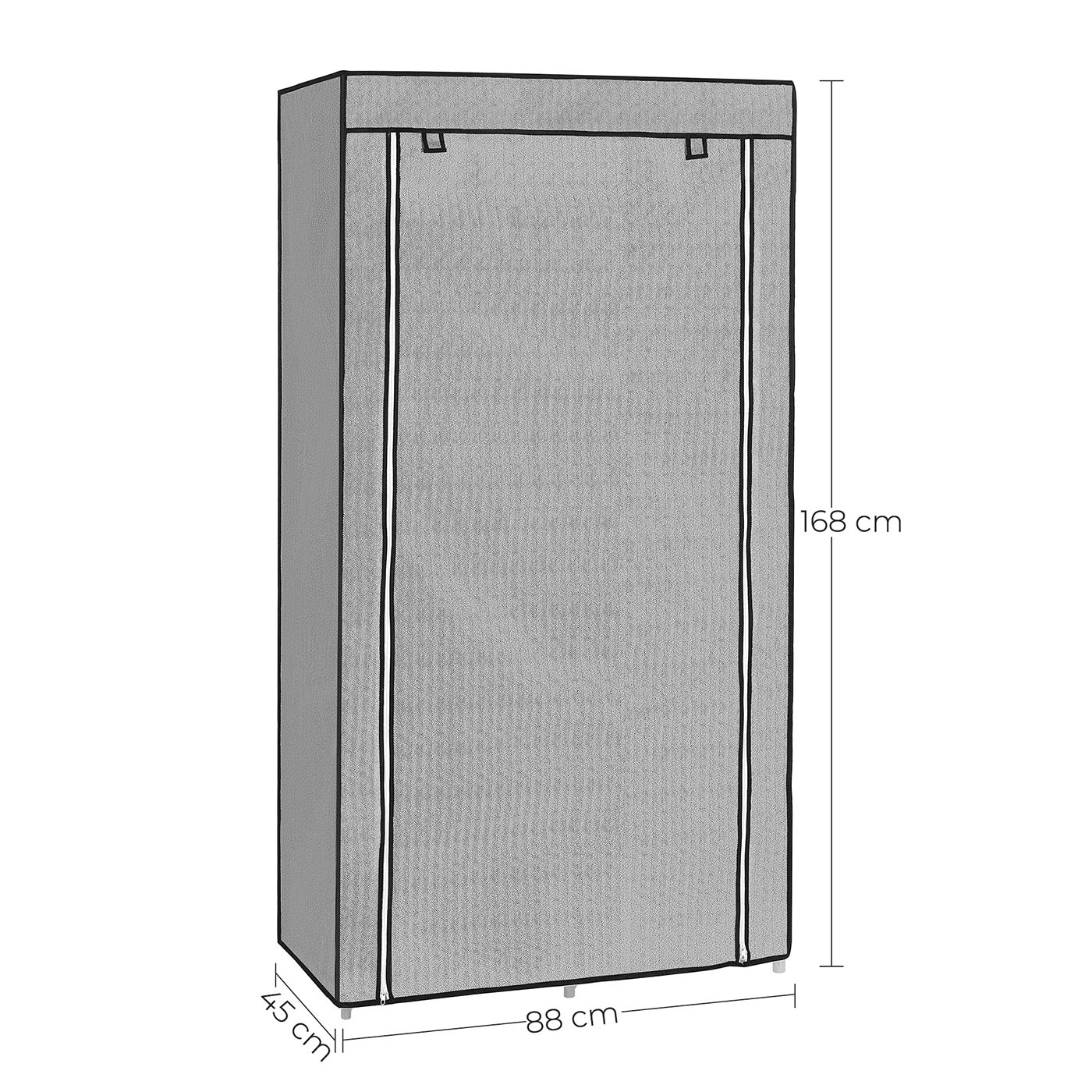 Grey Small Portable Closet with Metal Frame & Fabric Cover - image 10