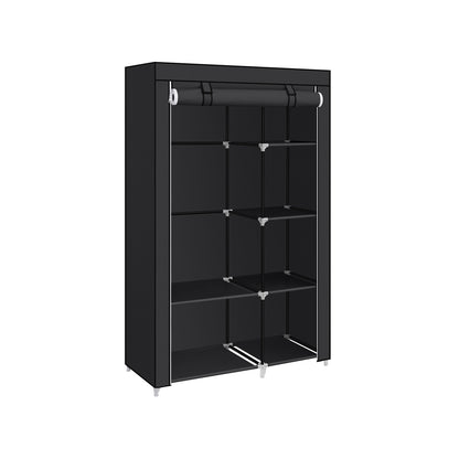 Black Portable Wardrobe with Fabric Cover - image 2
