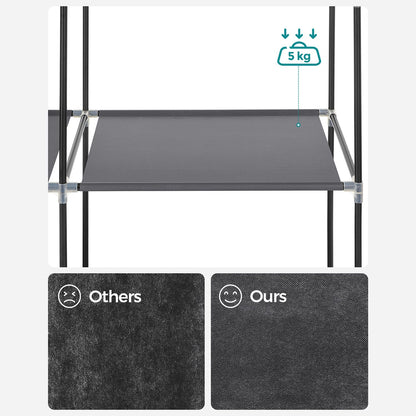 Black Portable Wardrobe with Fabric Cover - image 15