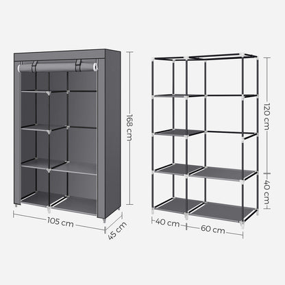 Black Portable Wardrobe with Fabric Cover - image 17