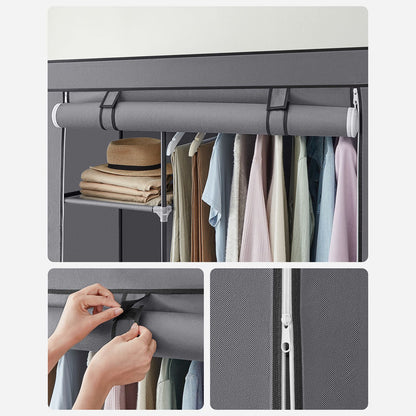 Black Portable Wardrobe with Fabric Cover - image 18
