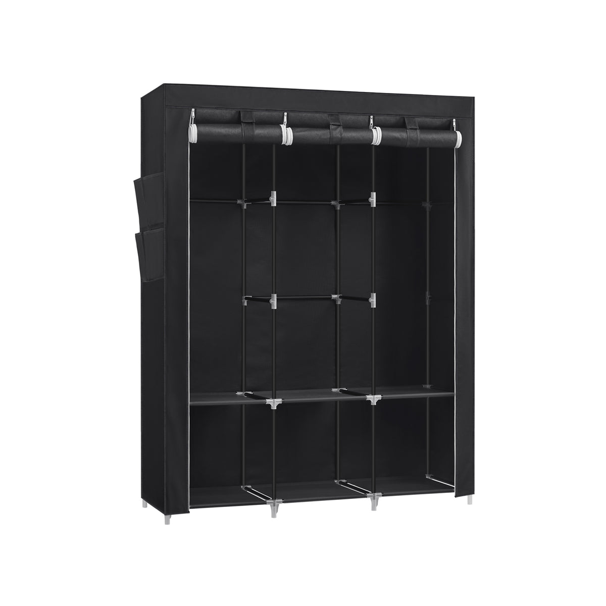Portable Wardrobe with 3 Hanging Rails - image 2