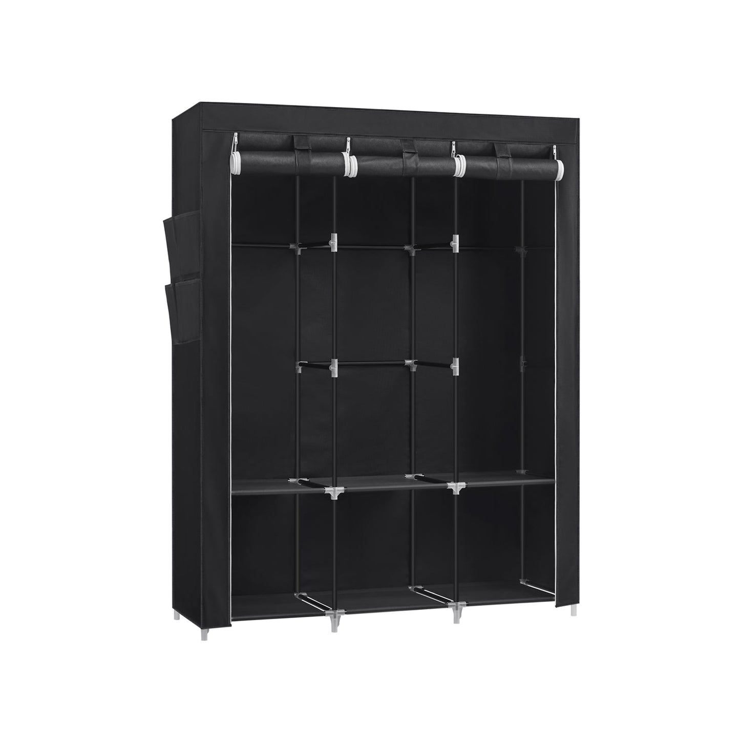 Portable Wardrobe with 3 Hanging Rails - image 1