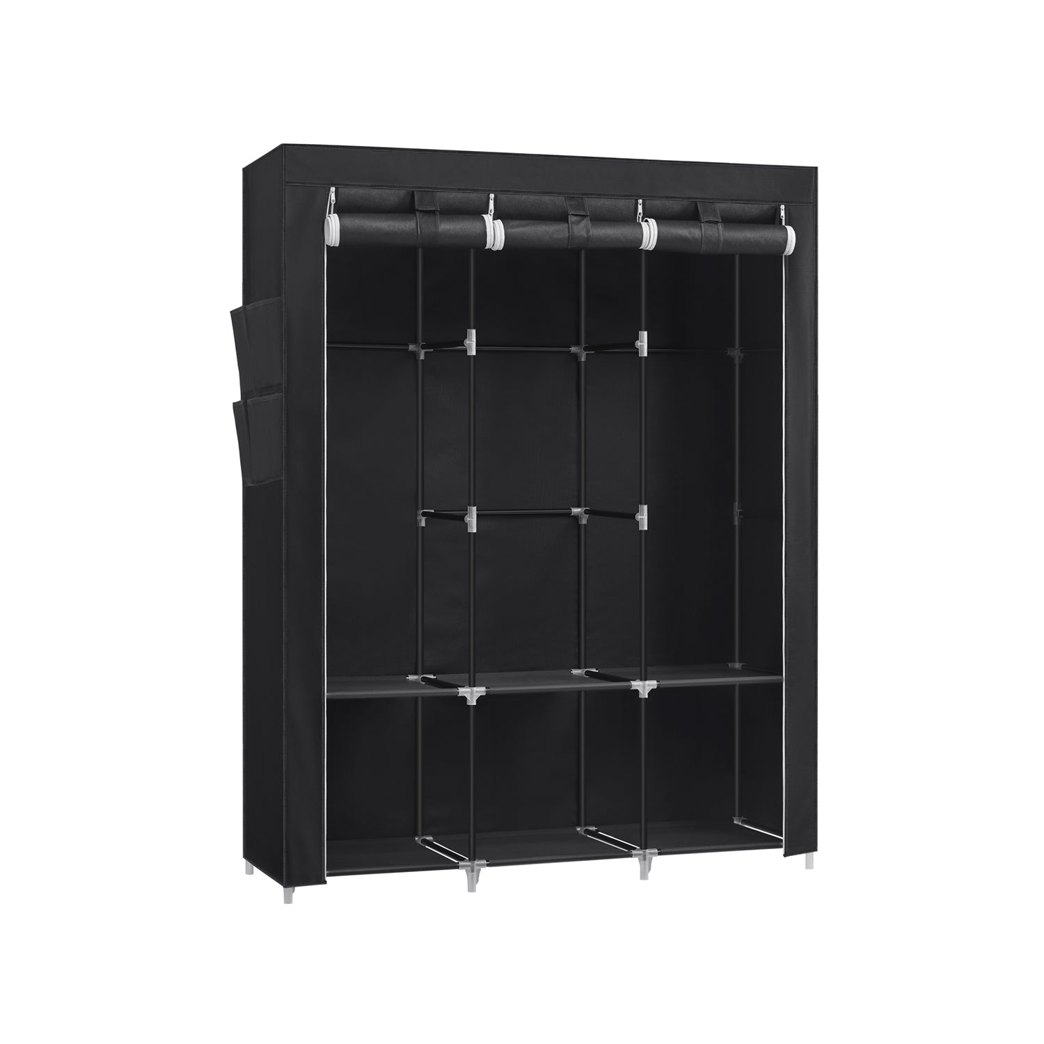 Portable Wardrobe with 3 Hanging Rails - image 1