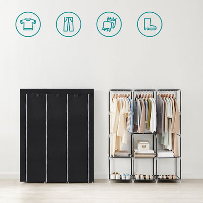Portable Wardrobe with 3 Hanging Rails - image 4
