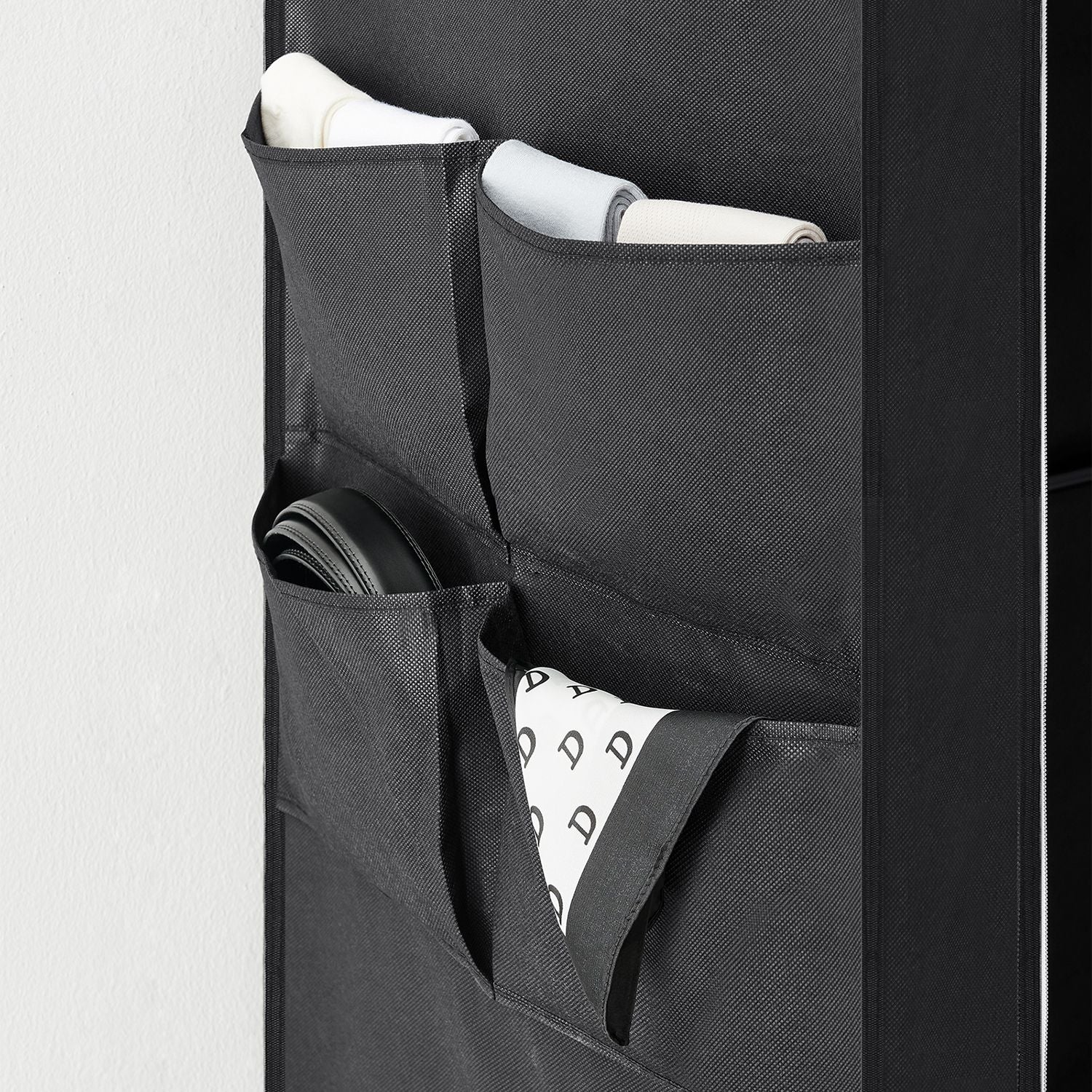 Portable Wardrobe with 3 Hanging Rails - image 10