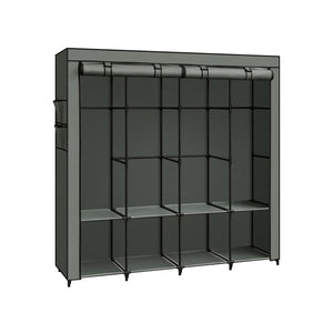 Portable Closet with Cover 4 Hanging Rods and Shelves