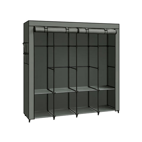 Portable Closet with Cover 4 Hanging Rods and Shelves