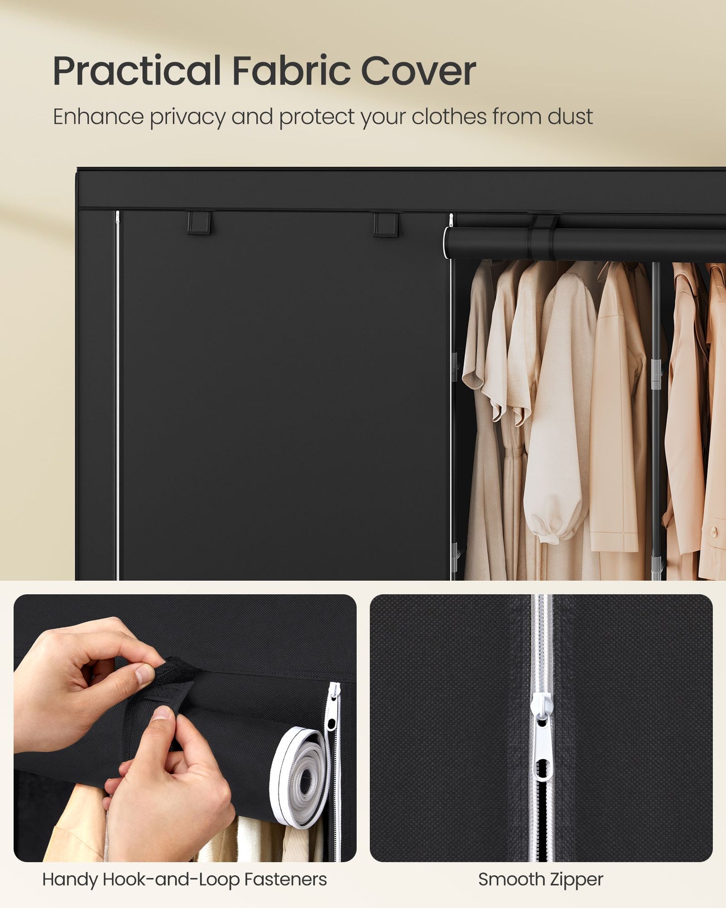 Wardrobe Closet Organizer with Cover