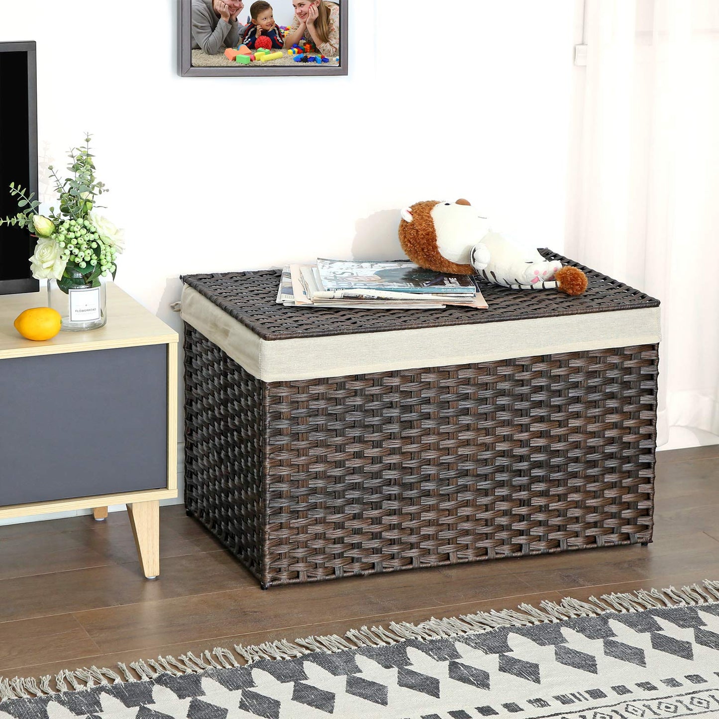 Storage Basket with Lid, 42.3 Gallon (160L)