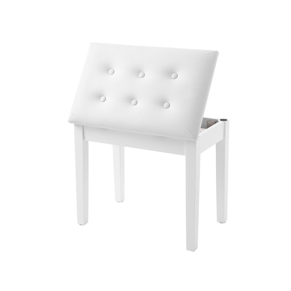 Padded Wooden Piano Vanity Bench Stool with Music Storage